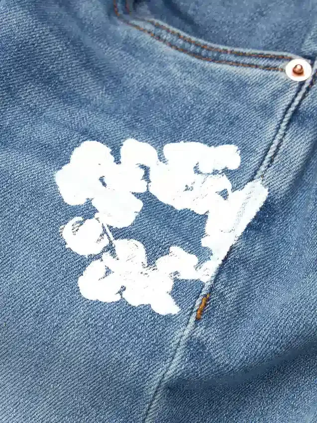 Pantalon en Denim « Cotton Wreath » pour enfant, indigo clair
