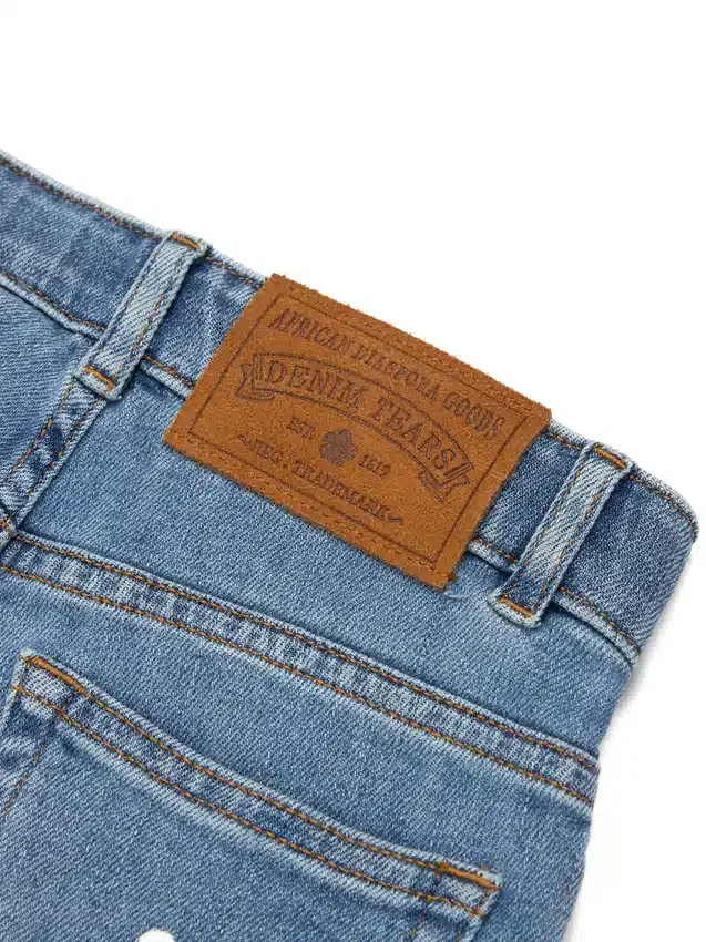 Pantalon en Denim « Cotton Wreath » pour enfant, indigo clair