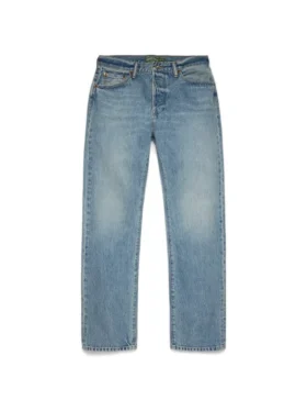 Pantalon en Denim droit, délavage clair