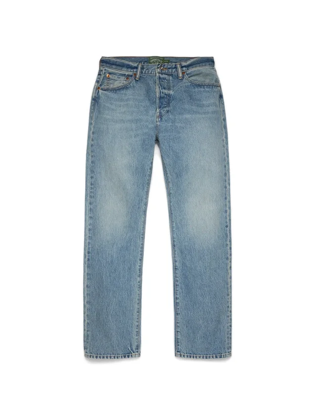 Pantalon en Denim droit, délavage clair