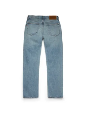 Pantalon en Denim droit, délavage clair