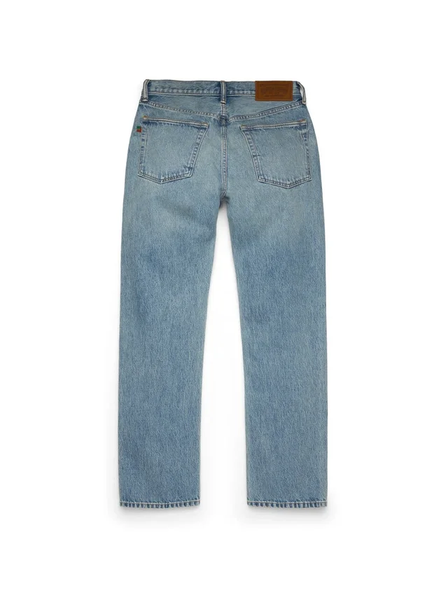 Pantalon en Denim droit, délavage clair