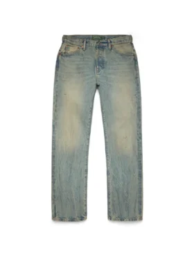 Pantalon en Denim droit, délavage « Dirty Wash »
