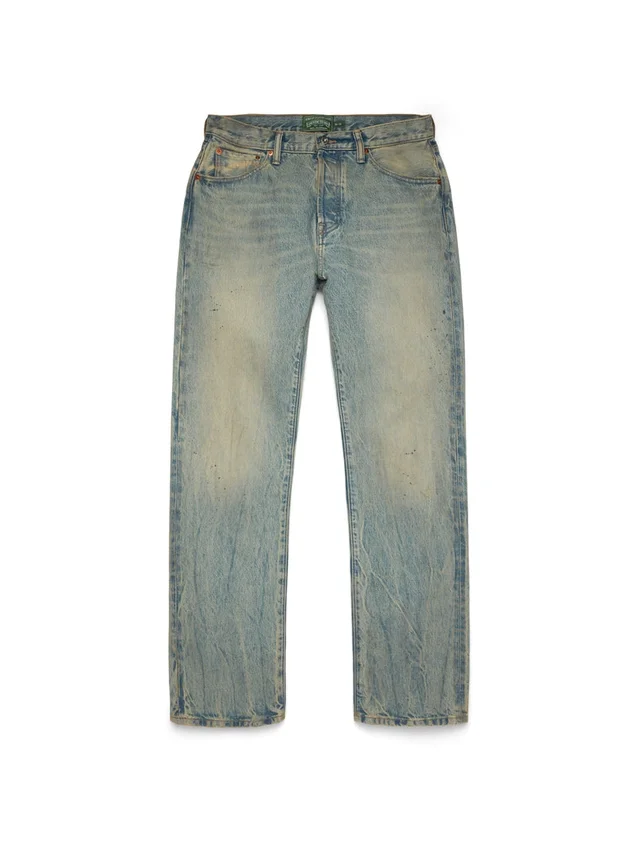 Pantalon en Denim droit, délavage « Dirty Wash »