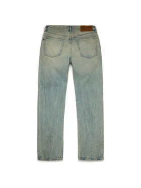 Pantalon en Denim droit, délavage « Dirty Wash »