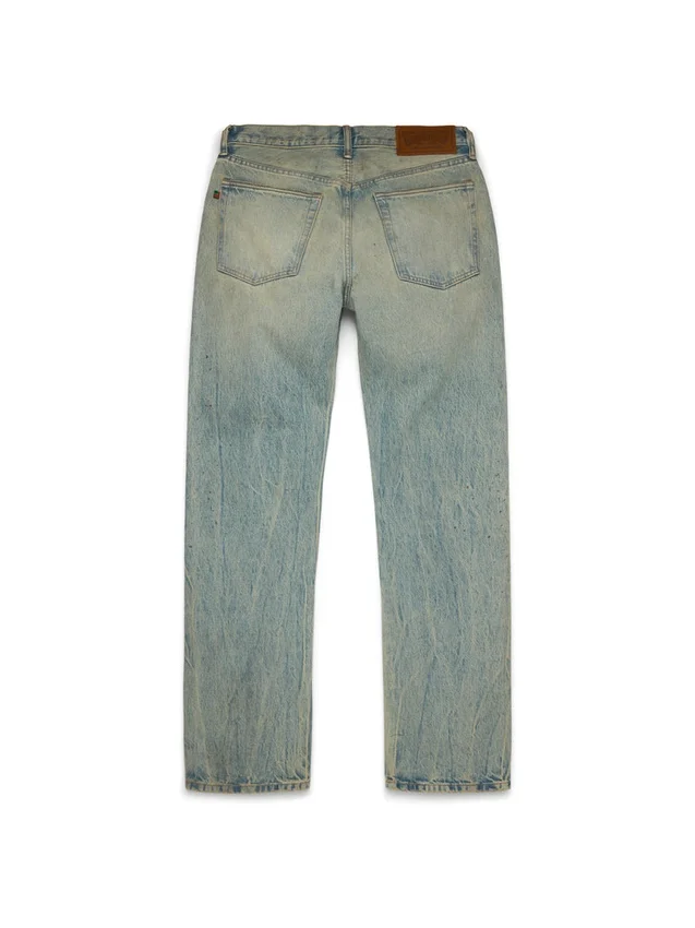 Pantalon en Denim droit, délavage « Dirty Wash »