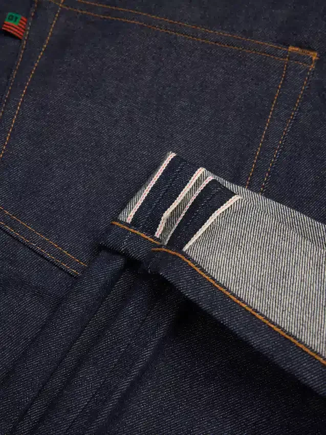 Pantalon en denim droit à lisière