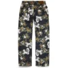 Pantalon en denim à fleurs ample avec lisière