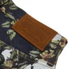Pantalon en denim à fleurs ample avec lisière