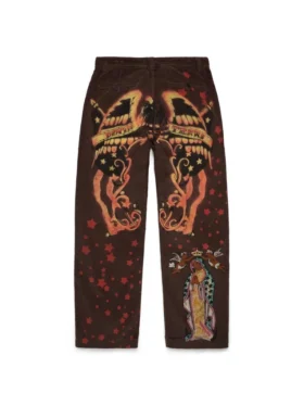 Pantalon en velours côtelé « Tattoo » marron