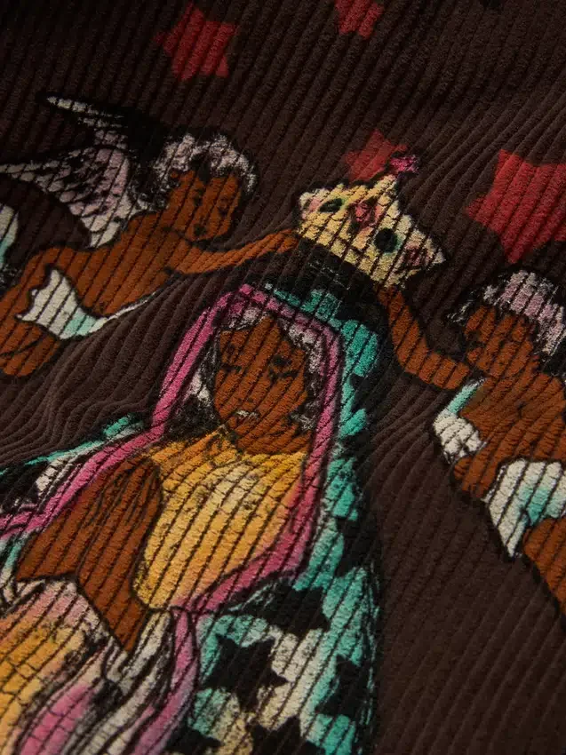 Pantalon en velours côtelé « Tattoo » marron