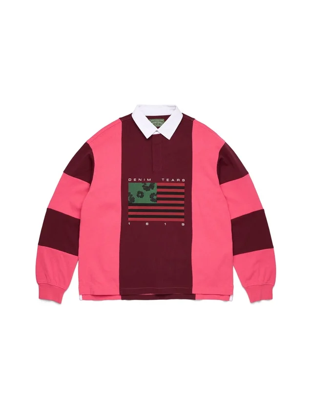 Polo de rugby « Cotton Wreath Pan-African Flag » rose/marron