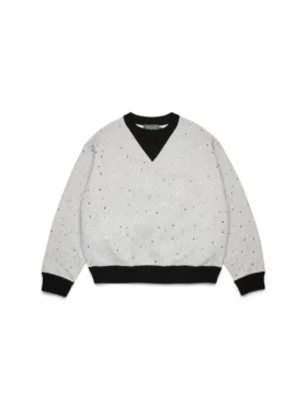 Pull en maille à col rond Crystal, noir