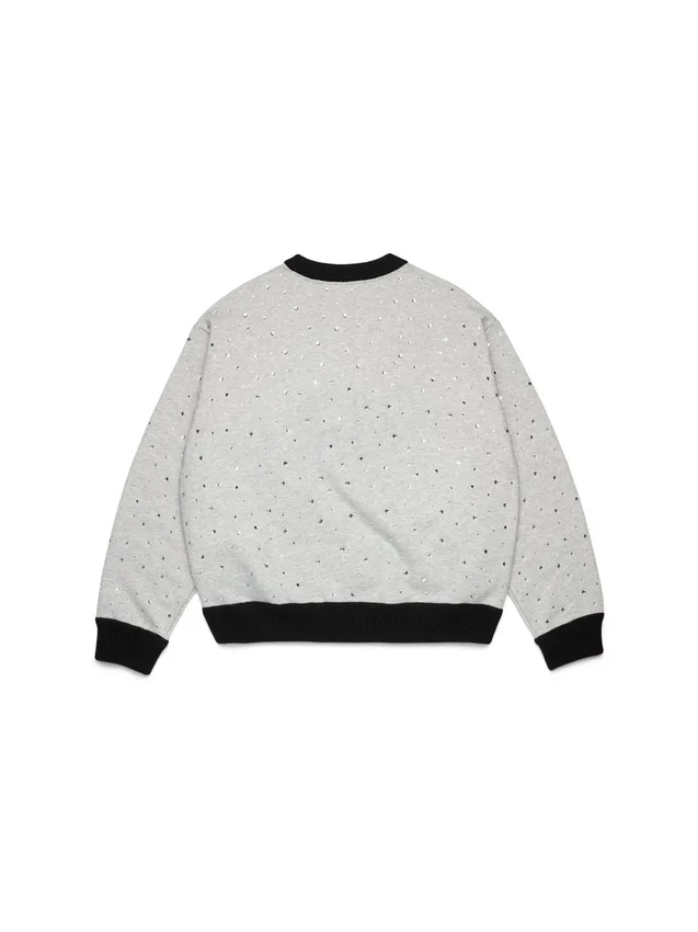 Pull en maille à col rond Crystal, noir