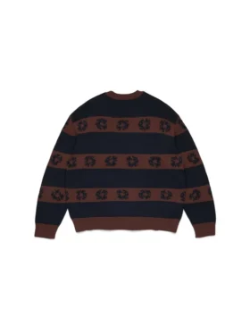 Pull rayé en coton avec Cotton Wreath bleu marine/marron