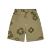 Short « Cotton Wreath » floqué, couleur kaki