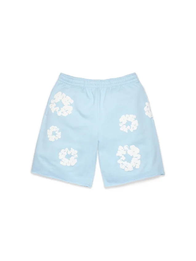 Short de survêtement « Cotton Wreath » bleu poudre