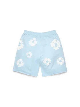Short de survêtement « Cotton Wreath » bleu poudre