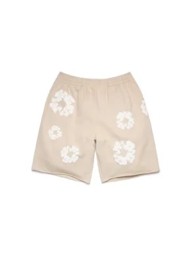 Short de survêtement Cotton Wreath, couleur crème