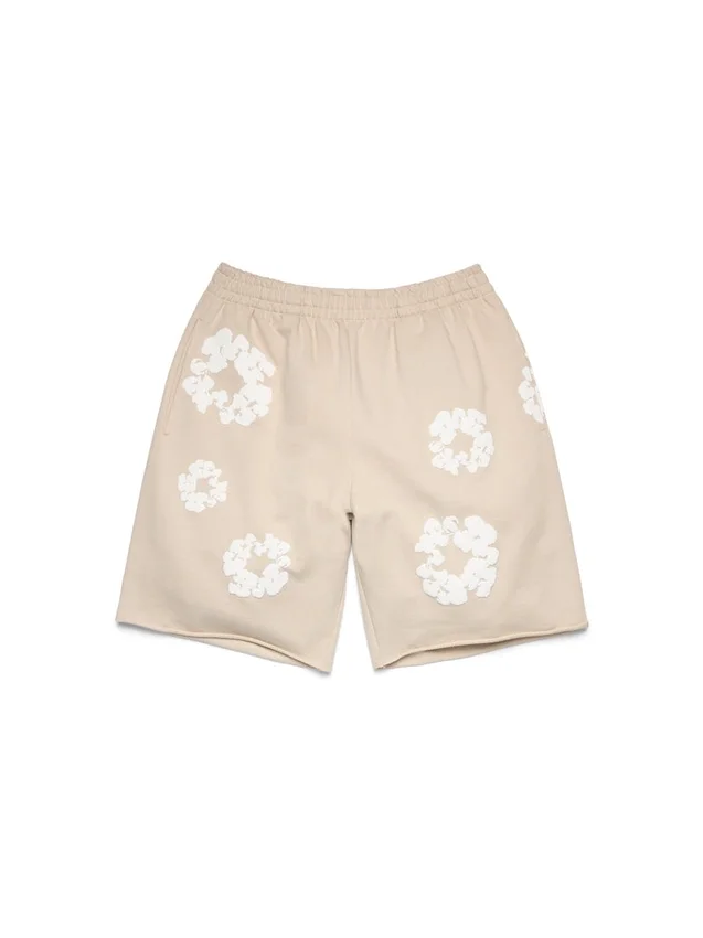 Short de survêtement Cotton Wreath, couleur crème