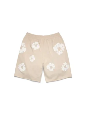 Short de survêtement Cotton Wreath, couleur crème