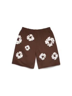 Short de survêtement Cotton Wreath marron foncé