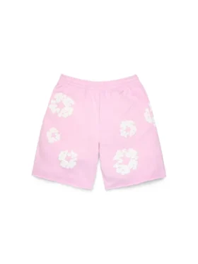 Short de survêtement « Cotton Wreath » rose poudré
