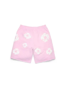 Short de survêtement « Cotton Wreath » rose poudré