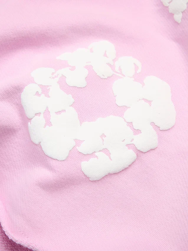 Short de survêtement « Cotton Wreath » rose poudré