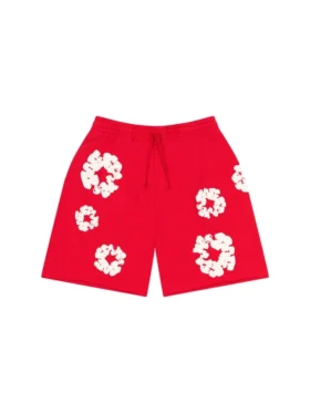 Short de survêtement en coton « Cotton Wreath » rouge
