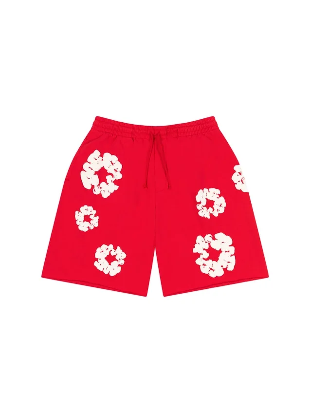 Short de survêtement en coton « Cotton Wreath » rouge