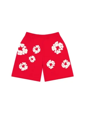 Short de survêtement en coton « Cotton Wreath » rouge