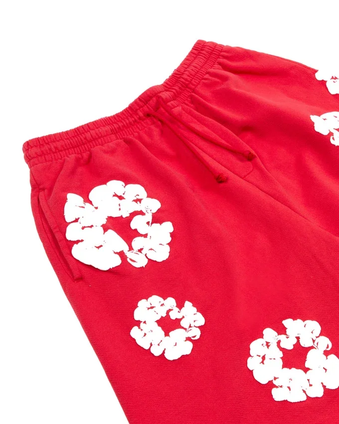 Short de survêtement en coton « Cotton Wreath » rouge