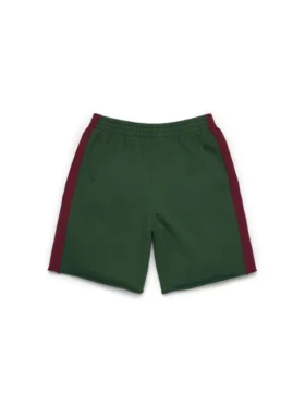 Short de survêtement en denim à empiècements « U » vert