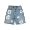 Short en Denim « Cotton Wreath » délavé clair