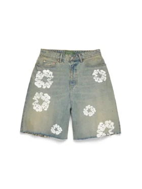 Short en Denim « Cotton Wreath » délavé « Dirty Wash »