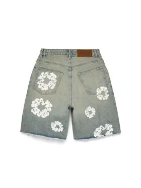 Short en Denim « Cotton Wreath » délavé « Dirty Wash »