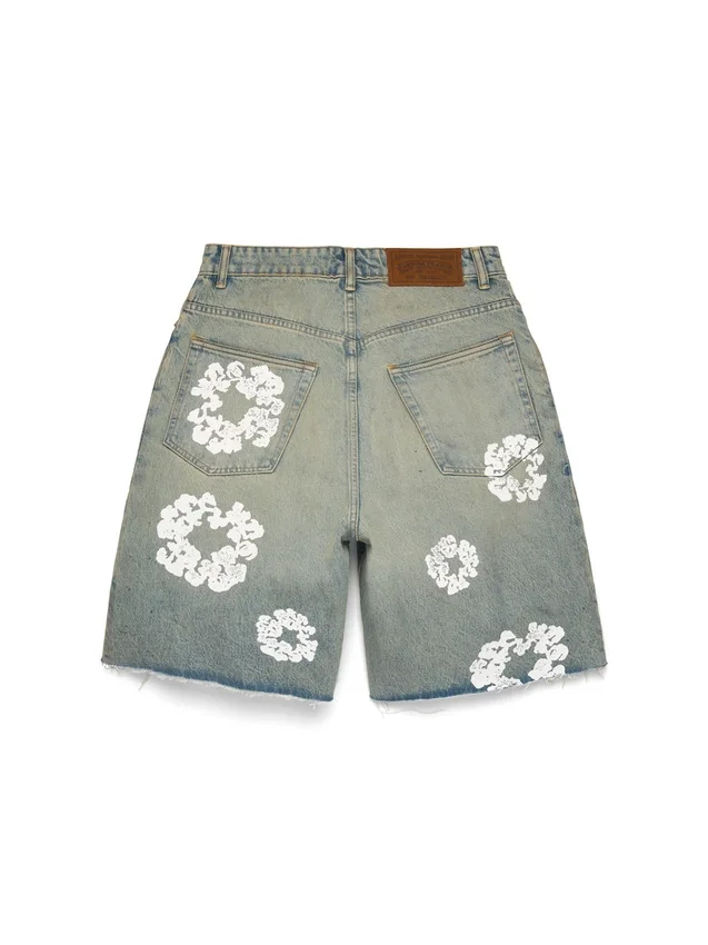 Short en Denim « Cotton Wreath » délavé « Dirty Wash »