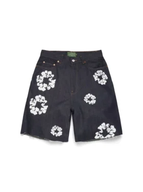 Short en denim « Cotton Wreath » à lisière