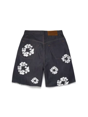 Short en denim « Cotton Wreath » à lisière