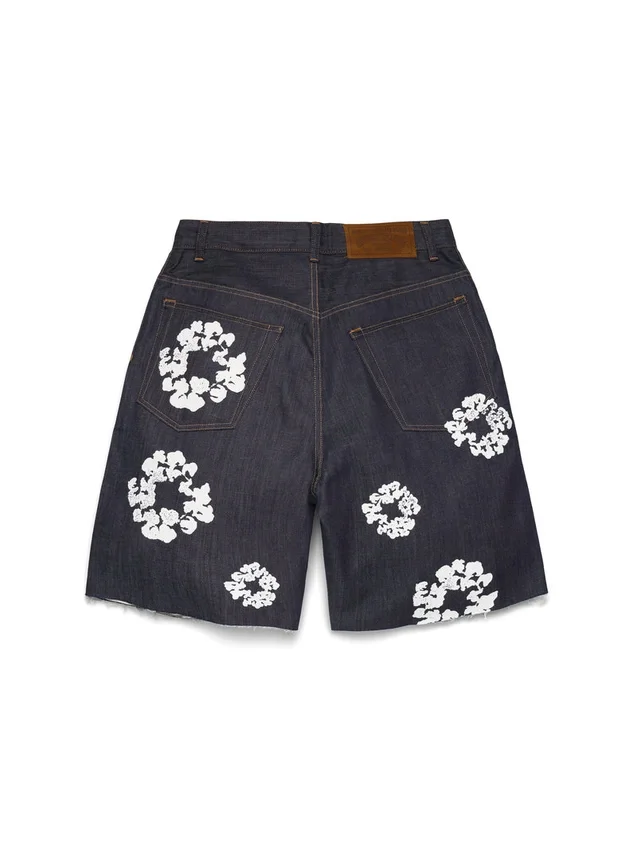 Short en denim « Cotton Wreath » à lisière