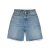 Short en denim délavé clair