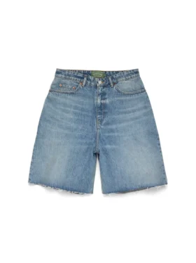 Short en denim délavé clair