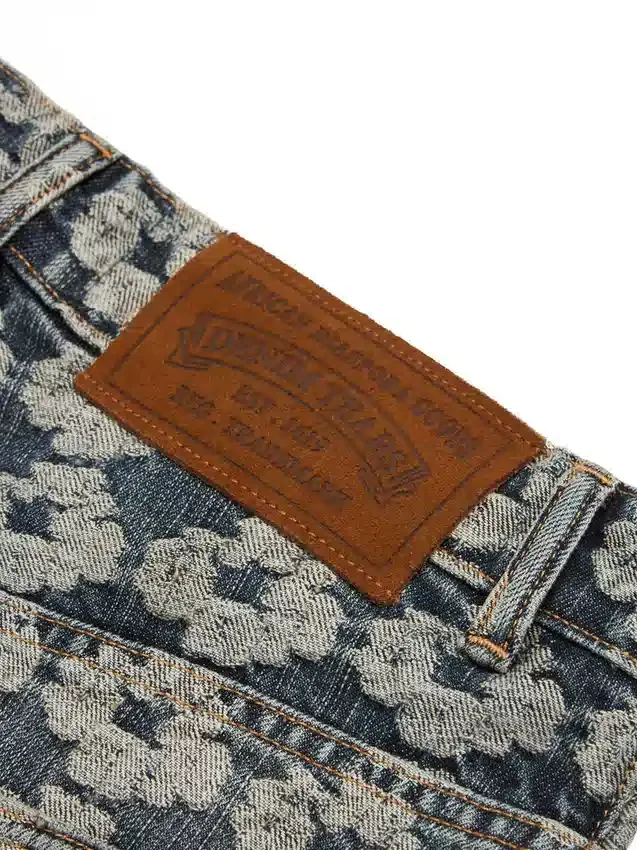 Short en Denim « Jacquard Wreath »