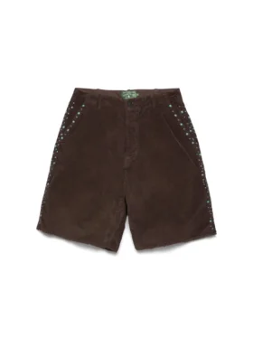 Short en velours côtelé à clous oxydés