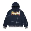 Sweat à capuche DT Virginia à coutures overlock, bleu marine