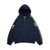 Sweat à capuche zippé avec écussons DT Chenille, bleu