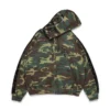 Sweat à capuche zippé avec empiècements à paillettes sur les manches, motif camouflage