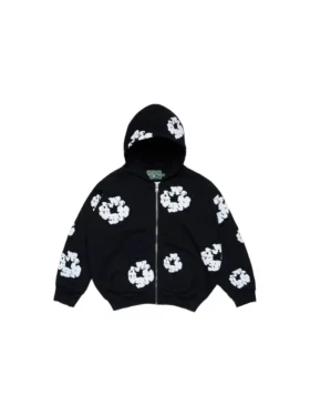 Sweat à capuche zippé « Cotton Wreath Hoodie » pour enfant, noir