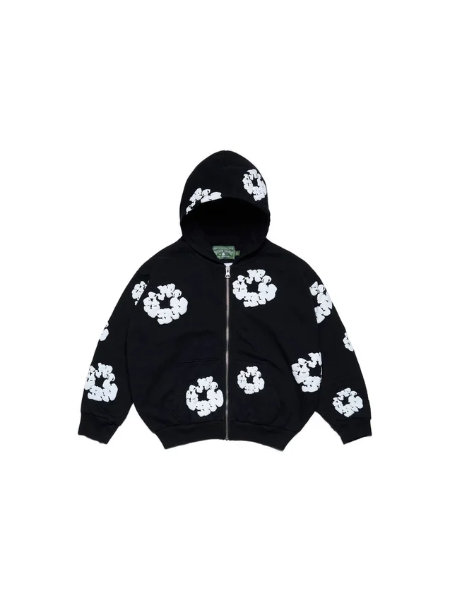 Sweat à capuche zippé « Cotton Wreath Hoodie » pour enfant, noir
